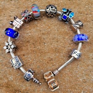 Chamilia Sterling Silver 925 Bracelet with Charms
